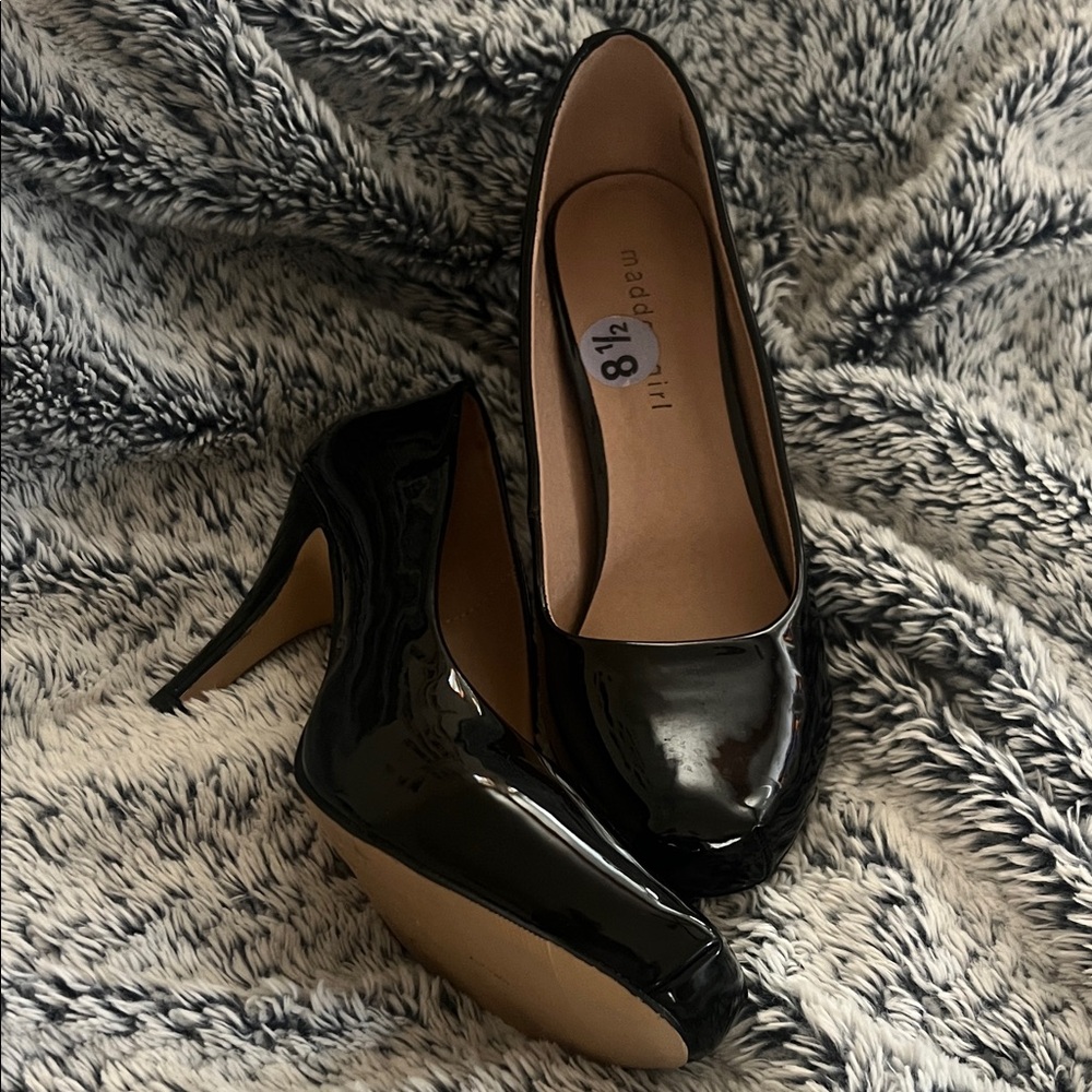 Madden Girl Glossy Black Heels